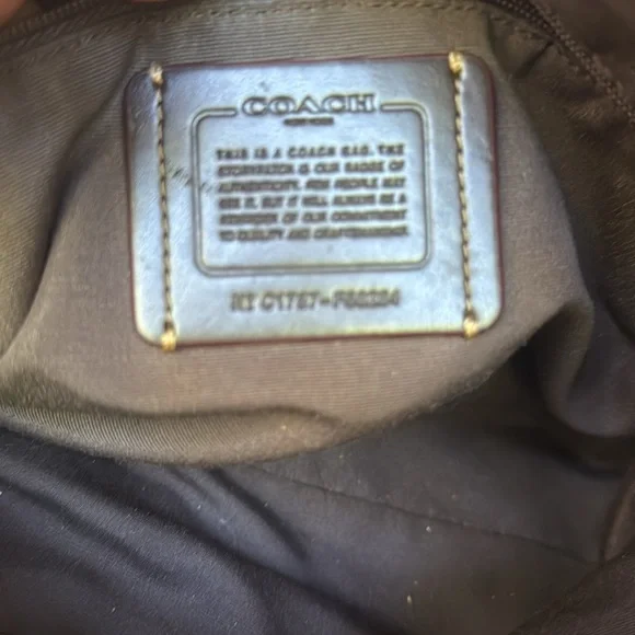 Coach East/West Celeste Signature Hobo Shoulder Bag Purse Brown Tan EUC - Picture 9 of 9